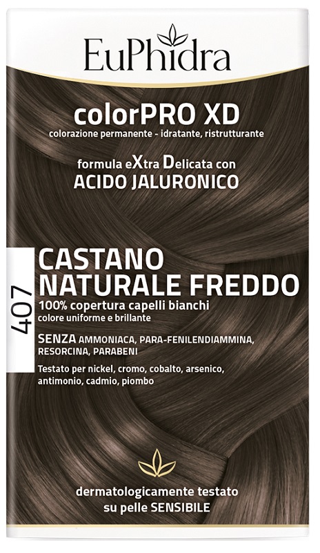 EUPHIDRA COLORPRO XD 407 CASTANO NATURALE F COLORE + ATTIVANTE + BALSAMO + CUFFIA + GUANTI - Farmacia Puddu Baire S.r.l.
