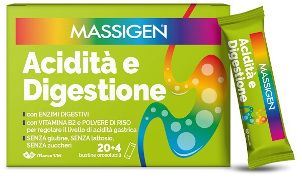 MASSIGEN ACIDITA' E DIGESTIONE 24 STICKPACK - Farmacia Puddu Baire S.r.l.