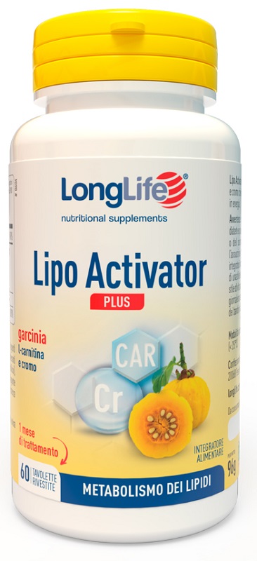 LONGLIFE LIPO ACTIVATOR PLUS 60 TAVOLETTE RIVESTITE DA 1,6 G - Farmacia Puddu Baire S.r.l.