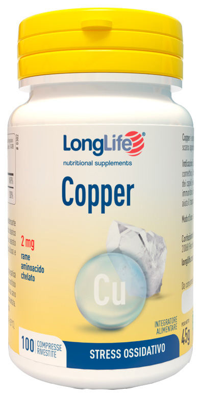 LONGLIFE COPPER 100 COMPRESSE RIVESTITE - Farmacia Puddu Baire S.r.l.