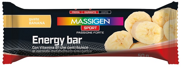 MASSIGEN SPORT ENERGY BARRETTA BANANA 50 G - Farmacia Puddu Baire S.r.l.