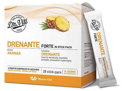 DR VITI DRENANTE FORTE ANANAS 28 STICK PACK SENZA ZUCCHERI - Farmacia Puddu Baire S.r.l.