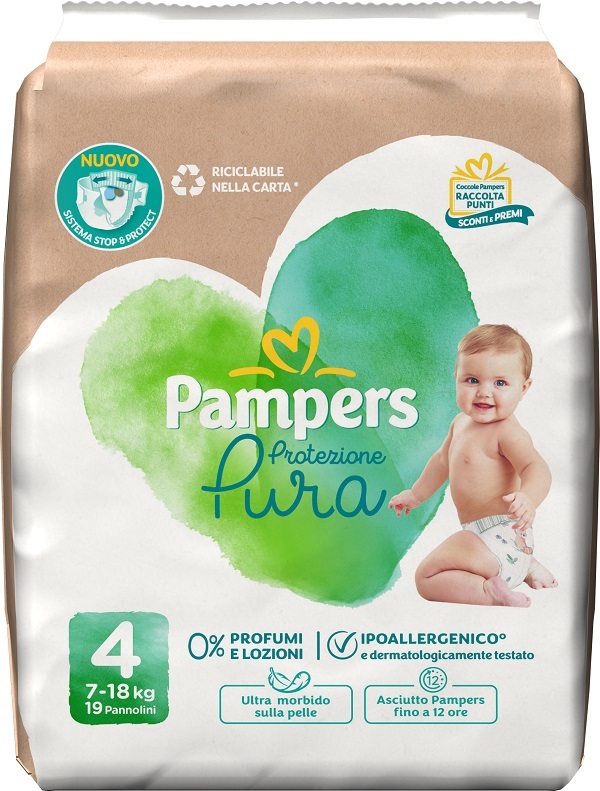 PAMPERS PROTEZIONE PURA MAXI PANNOLINI 19 PEZZI - Farmacia Puddu Baire S.r.l.