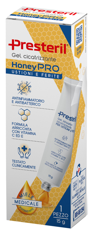 GEL IDROATTIVO CICATRIZZANTE PRESTERIL HONEYPRO 15 G - Farmacia Puddu Baire S.r.l.