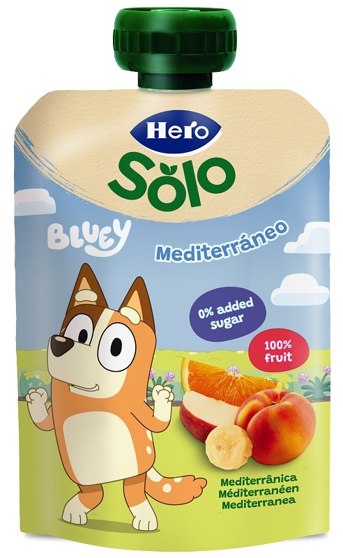 HERO SOLO POUCH BLUEY MELA/BANANA/PESCA E ALBICOCCA 100 G - Farmacia Puddu Baire S.r.l.