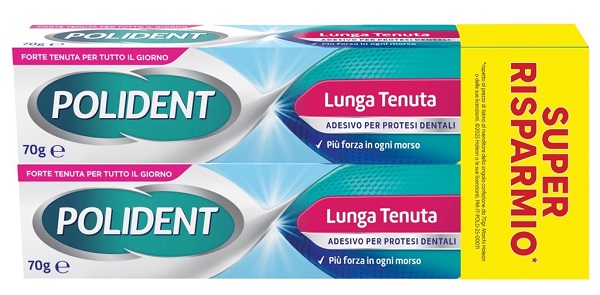 ADESIVO PROTESI DENTALI POLIDENT LUNGA TENUTA 2 TUBETTI X 70 G - Farmacia Puddu Baire S.r.l.