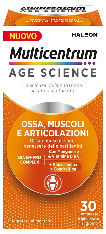 MULTICENTRUM AGE SCIENCE OSSA MUSCOLI ARTICOLAZIONI 30 COMPRESSE - Farmacia Puddu Baire S.r.l.