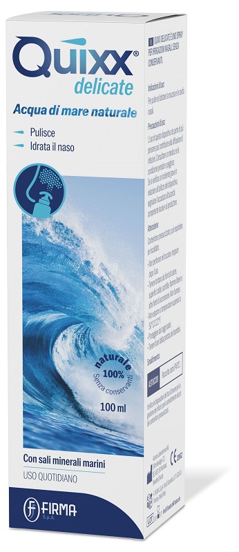 SOLUZIONE SPRAY PER IRRIGAZIONI NASALI QUIXX DELICATE ACQUA MARINA ISOTONICA 100 ML - Farmacia Puddu Baire S.r.l.