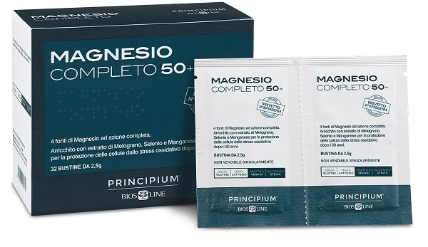 PRINCIPIUM MAGNESIO COMPLETO BREVETTATO 50+ 32 BUSTINE DA 2,5 G - Farmacia Puddu Baire S.r.l.