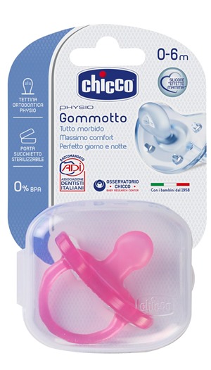 CHICCO GOMMOTTO IN SILICONE GIRL 0-6 MESI 1 PEZZO - Farmacia Puddu Baire S.r.l.