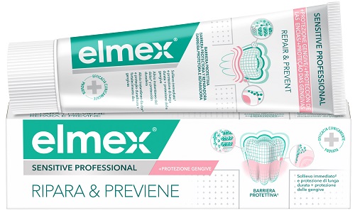 DENTIFRICIO ELMEX SENSITIVE RIPARA & PREVIENE 75 ML - Farmacia Puddu Baire S.r.l.
