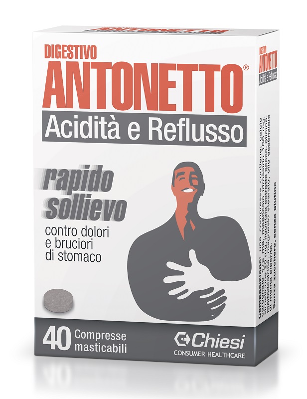DIGESTIVO ANTONETTO ACIDITA' E REFLUSSO 40 COMPRESSE MASTICABILI - Farmacia Puddu Baire S.r.l.