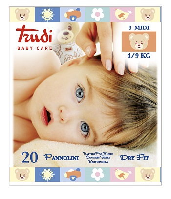 TRUDI BABY CARE PANNOLINI DRY FIT MIDI 4/9 KG 20 PEZZI - Farmacia Puddu Baire S.r.l.