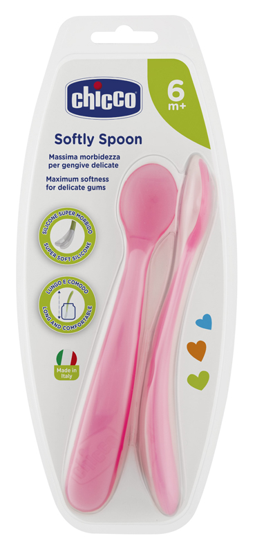 CHICCO CUCCHIAIO SILICONE FEMMINILE BI PACK 6M+ - Farmacia Puddu Baire S.r.l.