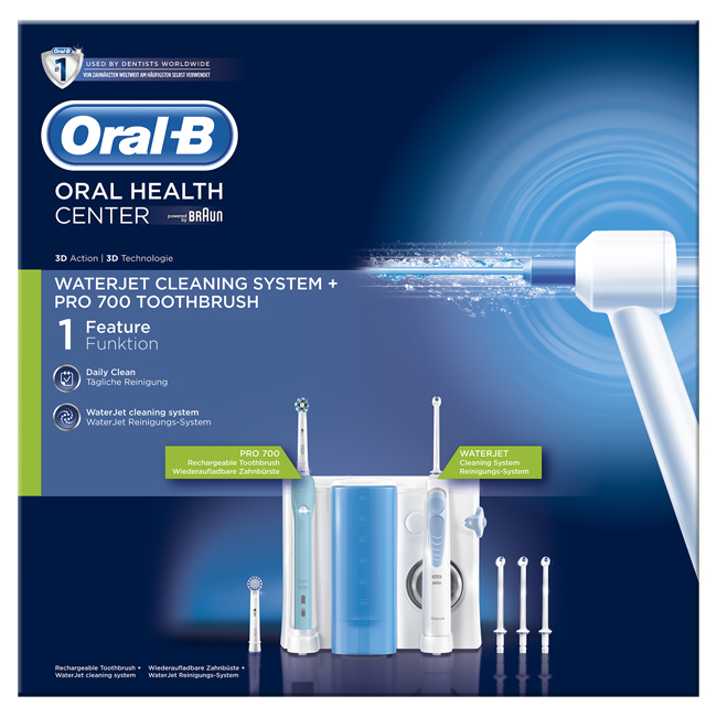 ORAL-B ORAL HEALTH CENTER OC16 IDROPULSORE WATERJET MD16 + PRO 700 - Farmacia Puddu Baire S.r.l.