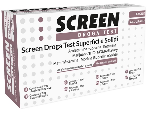 DROGA TEST RILEVA 7 DROGHE SU SUPERFICI O POLVERI SCREEN DROGA TEST SUPERFICI E POLVERI - Farmacia Puddu Baire S.r.l.