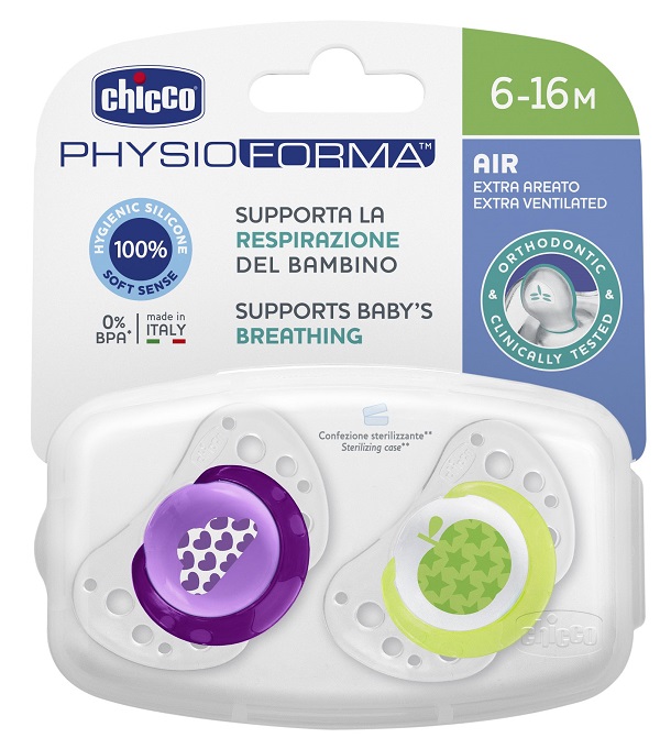 CHICCO SUCCHIETTO AIR GIRL IN SILICONE 6-16 MESI 2 PEZZI - Farmacia Puddu Baire S.r.l.