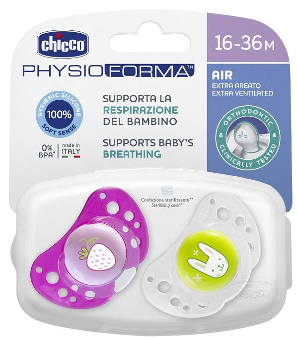 CHICCO SUCCHIETTO AIR GIRL IN SILICONE 16-36 MESI 2 PEZZI - Farmacia Puddu Baire S.r.l.
