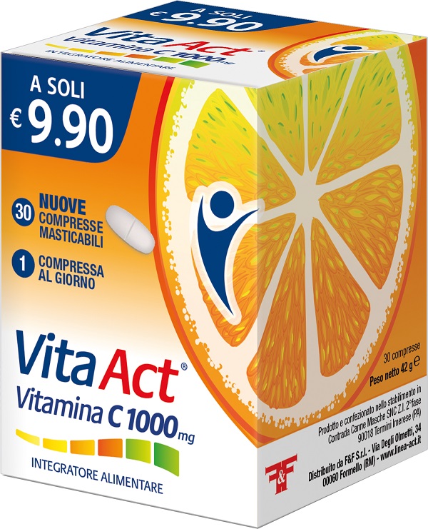 VITAMINA C ACT 1000MG 30 COMPRESSE MASTICABILI - Farmacia Puddu Baire S.r.l.