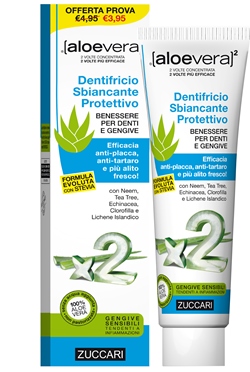 ALOEVERA2 DENTIFRICIO SBIANCANTE PROTETTIVO CON STEVIA 100 ML - Farmacia Puddu Baire S.r.l.