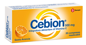 CEBION MASTICABILE ARANCIA VITAMINA C 500 MG 20 COMPRESSE - Farmacia Puddu Baire S.r.l.