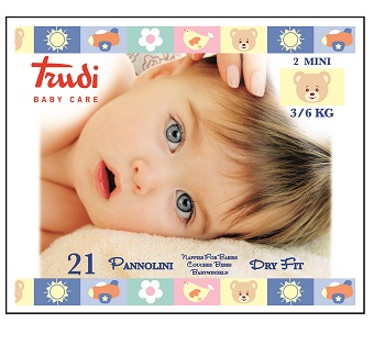 TRUDI BABY CARE PANNOLINI DRY FIT MINI 3/6 KG 21 PEZZI - Farmacia Puddu Baire S.r.l.