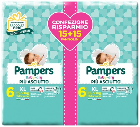 PAMPERS BABY DRY DUO DWCT XL 30 PEZZI - Farmacia Puddu Baire S.r.l.