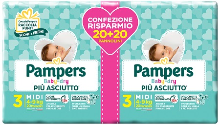 PAMPERS BABY DRYDUO DWCT MIDI 40 PEZZI - Farmacia Puddu Baire S.r.l.