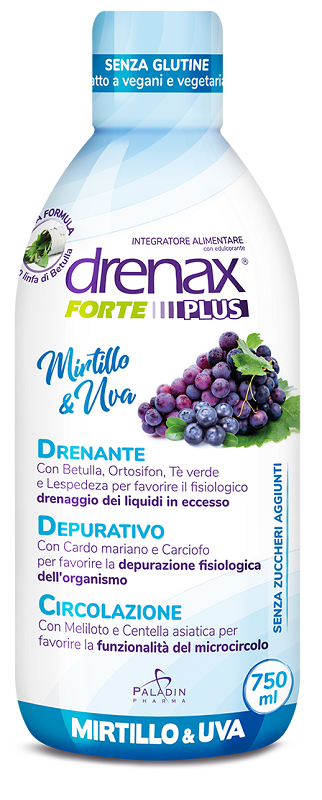 DRENAX FORTE PLUS ORIGINALE CON MIRTILLO E UVA 750 ML - Farmacia Puddu Baire S.r.l.