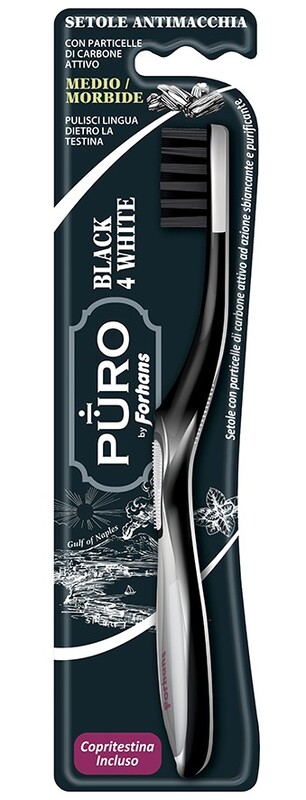 FORHANS SPAZZOLINO BLACK4WHITE SETOLE CARBONE - Farmacia Puddu Baire S.r.l.