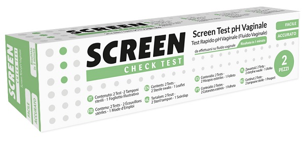 TEST RAPIDO CHE MISURA IL LIVELLO DEL PH VAGINALE 2 PEZZI SCREEN CHECK TEST PH VAGINALE - Farmacia Puddu Baire S.r.l.