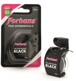 FORHANS FILO INTERDENTALE BLACK 50 METRI - Farmacia Puddu Baire S.r.l.