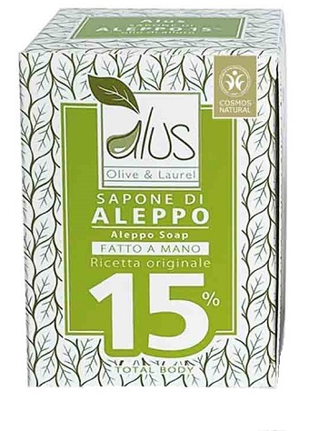 ALUS OLICE & LAUREL SAPONE DI ALEPPO FATTO A MANO 15% 200 G - Farmacia Puddu Baire S.r.l.