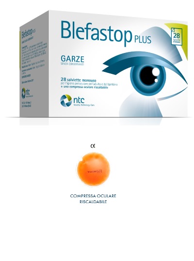BLEFASTOP PLUS GARZA IN COTONE PIEGATA CON FILO DI BARIO 28 SALVIETTE MONOUSO + 1 COMPRESSA OCULARE RISCALDABILE - Farmacia Puddu Baire S.r.l.