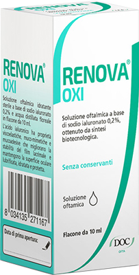 RENOVA OXI COLLIRIO SOLUZIONE OFTALMICA A BASE DI ACIDO IALURONICO 0,2% FLACONE DA 10 ML - Farmacia Puddu Baire S.r.l.