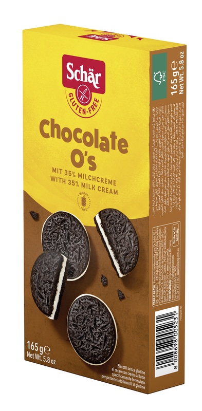 SCHAR CHOCOLATE O'S BISCOTTI AL CACAO CON CREMA AL LATTE 165 G - Farmacia Puddu Baire S.r.l.
