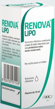 RENOVA COLLIRIO SOSTITUTO LACRIMALE A BASE DI ACIDO IALURONICO 0,4% E LIPIDI FLACONE DA 10 ML SENZA CONSERVANTI - Farmacia Puddu Baire S.r.l.