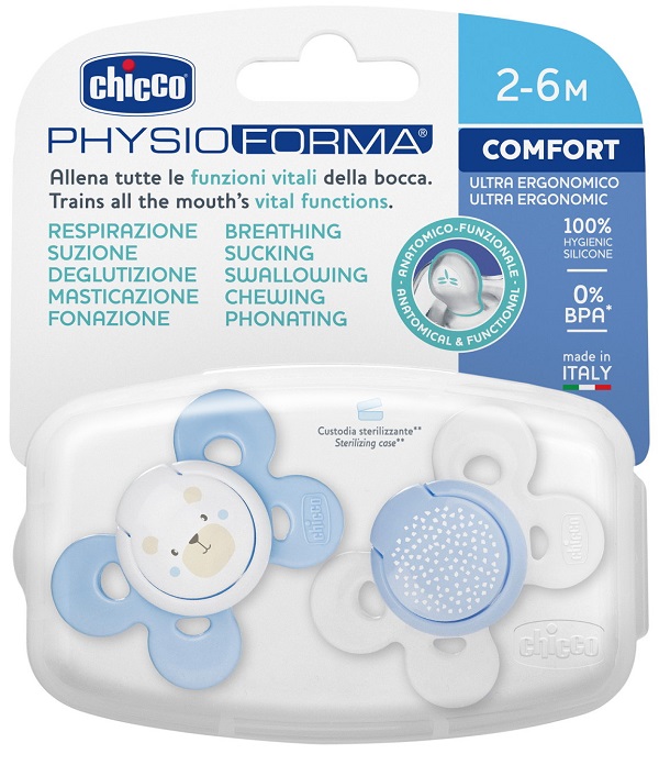 CHICCO SUCCHIETTO COMFORT BOY SILICONE 2-6 MESI 2 PEZZI - Farmacia Puddu Baire S.r.l.