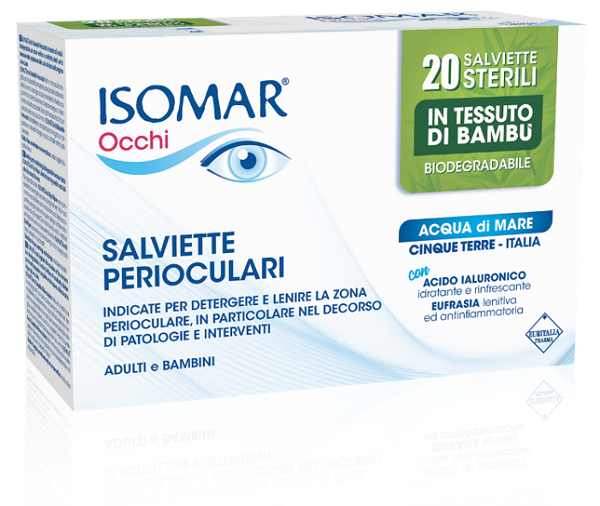 ISOMAR OCCHI SALVIETTE PERIOCULARI ADULTI E BAMBINI 20 PEZZI - Farmacia Puddu Baire S.r.l.