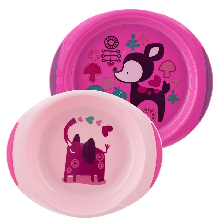 CHICCO PIATTO FONDO E PIANO 12 MESI+ ROSA/VERDE - Farmacia Puddu Baire S.r.l.
