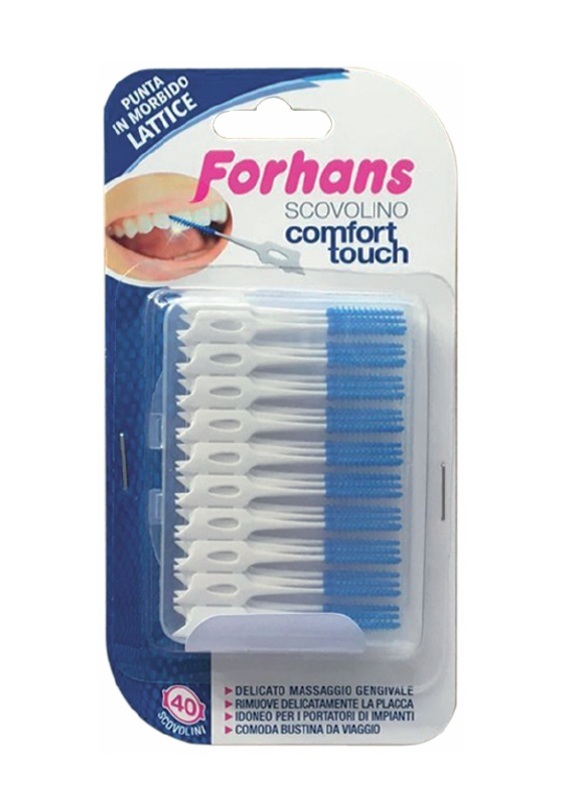 FORHANS SCOVOLINO COMFORT TOUCH PUNTA IN LATTICE 40 PEZZI - Farmacia Puddu Baire S.r.l.