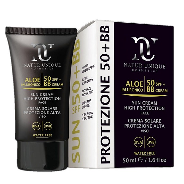 NATUR UNIQUE CREMA SOLARE PROTETTIVA SPF 50 CON BB VISO 50 ML - Farmacia Puddu Baire S.r.l.