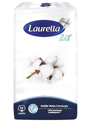 ASSORBENTE LAURELLA IN COTONE SOTTILE NOTTE DISTESO 14 PEZZI - Farmacia Puddu Baire S.r.l.