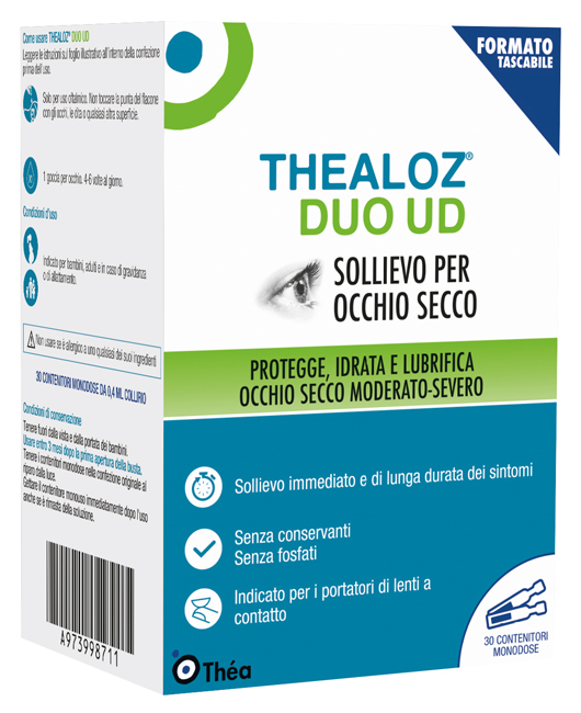 GOCCE OCULARI THEALOZ DUO UD 30 MONODOSI 0,4 ML - Farmacia Puddu Baire S.r.l.