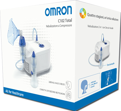 NEBULIZZATORE A PISTONE OMRON C102 TOTAL - Farmacia Puddu Baire S.r.l.