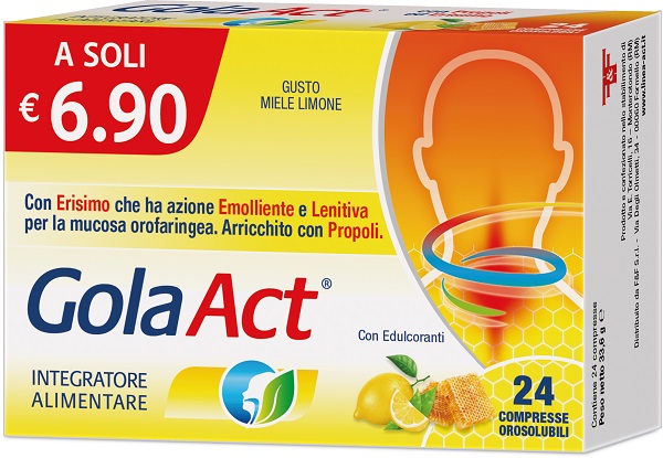 GOLA ACT MIELE E LIMONE 24 COMPRESSE OROSOLUBILI - Farmacia Puddu Baire S.r.l.