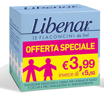 LIBENAR 15 FLACONCINI SOLUZIONE ISOTONICA 5 ML TAGLIO PREZZO - Farmacia Puddu Baire S.r.l.