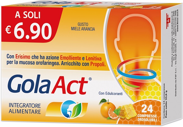 GOLA ACT MIELE ARANCIA 24 COMPRESSE OROSOLUBILI - Farmacia Puddu Baire S.r.l.