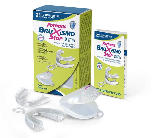 BITE UNIVERSALI AUTOMODELLANTI BRUXISMO STOP FORHANS 2 PEZZI - Farmacia Puddu Baire S.r.l.