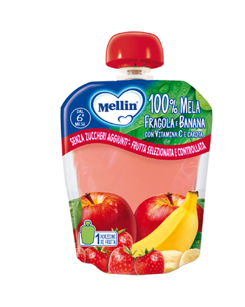 MELLIN POUCH MELA/FRAGOLA/BANANA 90 G - Farmacia Puddu Baire S.r.l.
